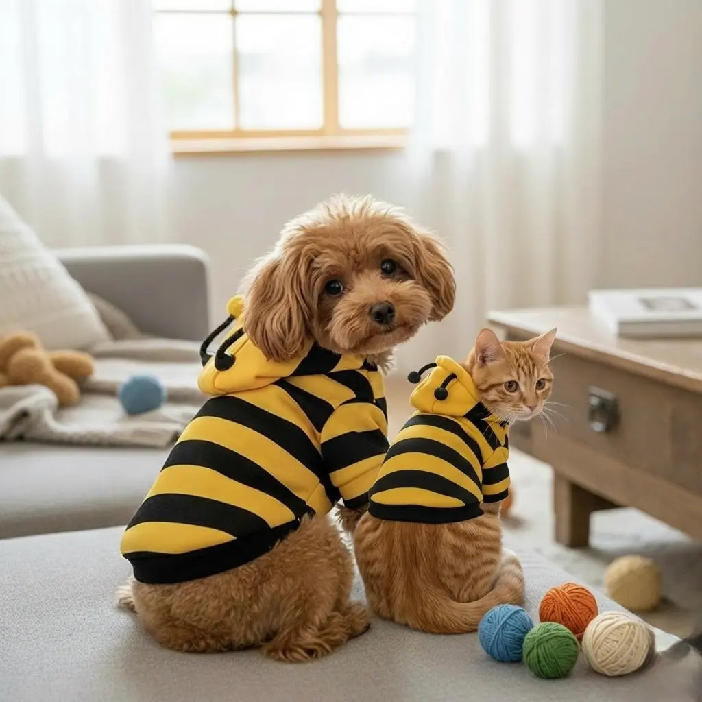 Adorable Bumblebee Pet Hoodie for small dogs