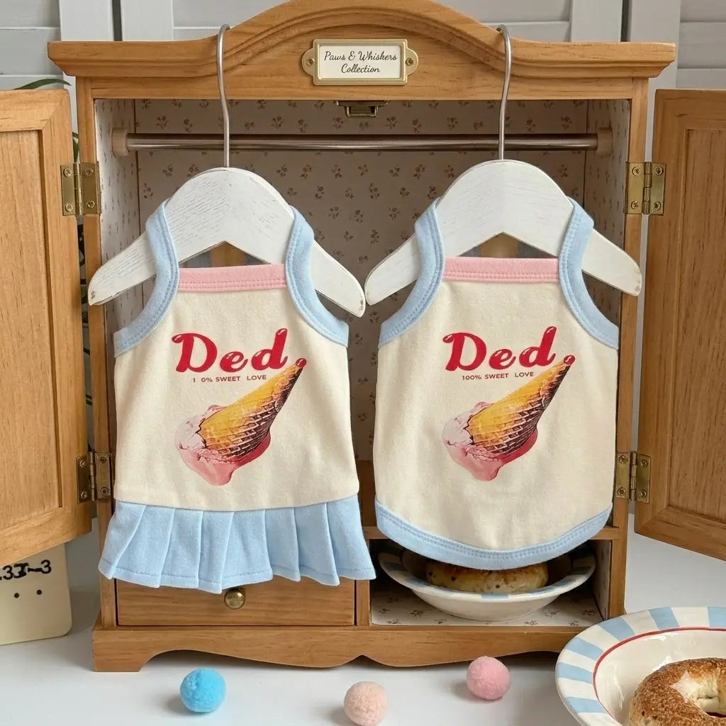 Kawaii Cartoon Dog Vest - Breathable Summer Vest/Dress for Small Dogs