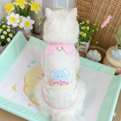 Summer Breathable Cute Cartoon Pet shirt For Small Dogs and Cats