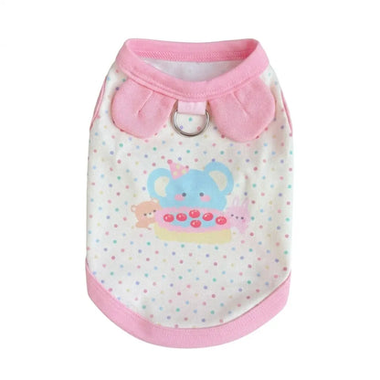 Summer Breathable Cute Cartoon Pet shirt For Small Dogs and Cats
