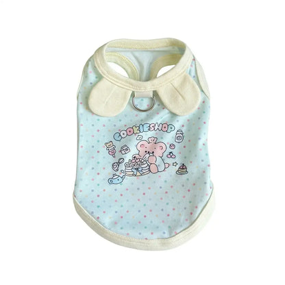 Summer Breathable Cute Cartoon Pet shirt For Small Dogs and Cats