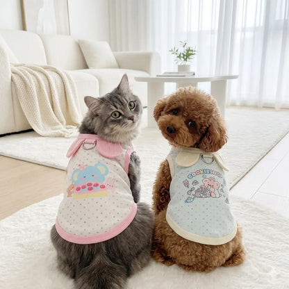 Summer Breathable Cute Cartoon Pet shirt For Small Dogs and Cats