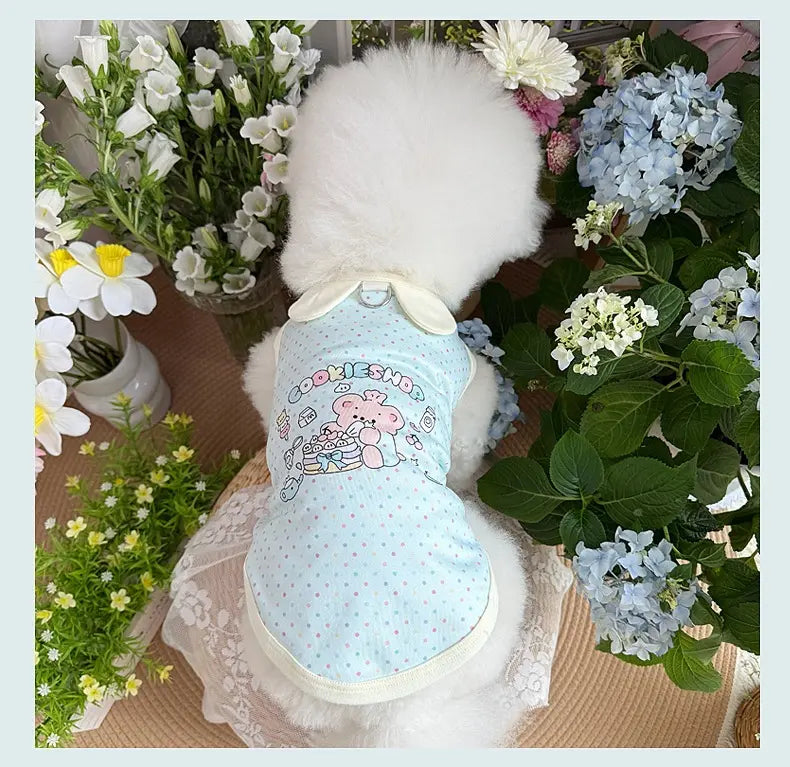 Summer Breathable Cute Cartoon Pet shirt For Small Dogs and Cats