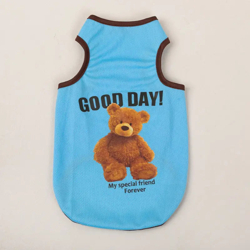 Summer Breathable Pet Vest for Small Dogs & Cats - Cute Teddy Bear Collection