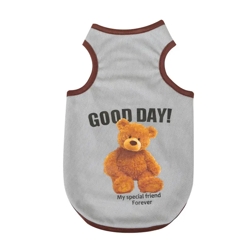 Summer Breathable Pet Vest for Small Dogs & Cats - Cute Teddy Bear Collection