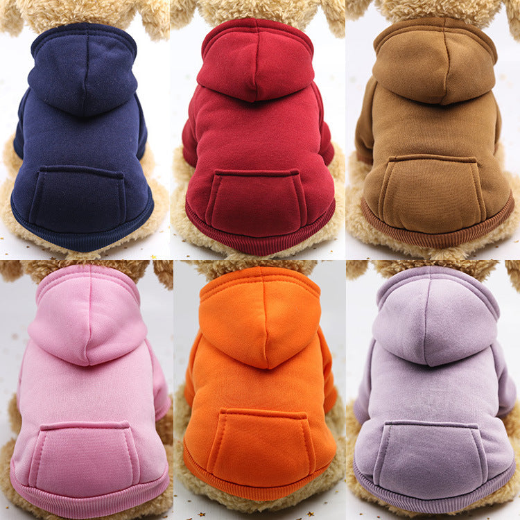 small dog hoodies with blue red brown pink orange
